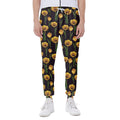 Yellow Tulip Flower Pattern Print Joggers