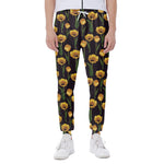 Yellow Tulip Flower Pattern Print Scuba Joggers