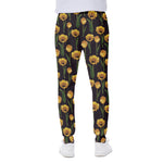 Yellow Tulip Flower Pattern Print Scuba Joggers