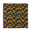 Yellow Tulip Flower Pattern Print Silk Bandana