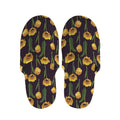 Yellow Tulip Flower Pattern Print Slippers