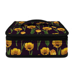 Yellow Tulip Flower Pattern Print Small Lunch Bag