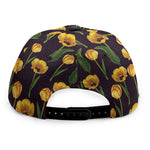 Yellow Tulip Flower Pattern Print Snapback Cap
