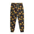Yellow Tulip Flower Pattern Print Sweatpants
