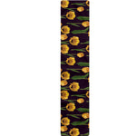 Yellow Tulip Flower Pattern Print Table Runner