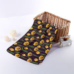 Yellow Tulip Flower Pattern Print Towel