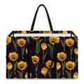 Yellow Tulip Flower Pattern Print Utility Tote Bag