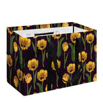 Yellow Tulip Flower Pattern Print Utility Tote Bag