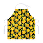 Yellow Tulip Pattern Print Adjustable Apron