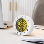 Yellow Tulip Pattern Print Alarm Clock