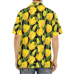 Yellow Tulip Pattern Print Aloha Shirt