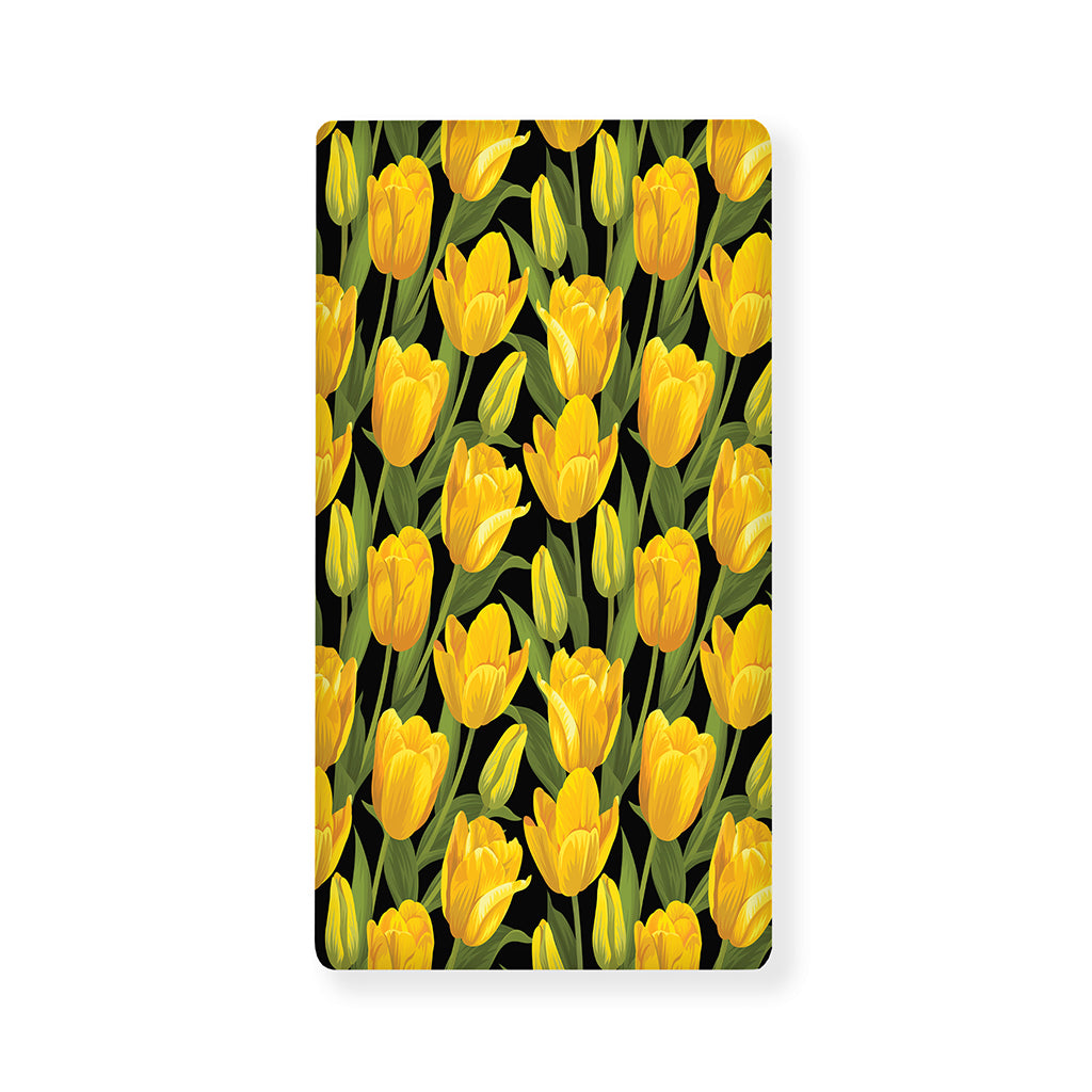 Yellow Tulip Pattern Print Baby Crib Sheet