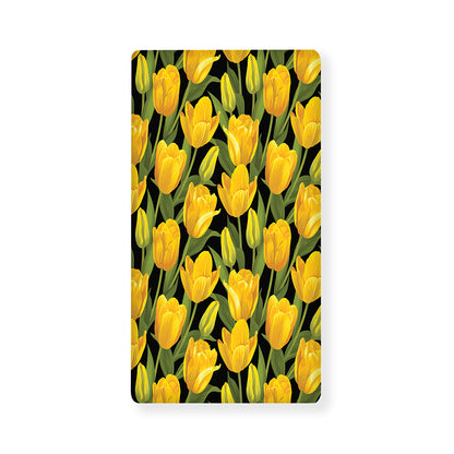 Yellow Tulip Pattern Print Baby Crib Sheet