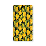 Yellow Tulip Pattern Print Baby Crib Sheet