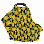 Yellow Tulip Pattern Print Baby Seat Cover