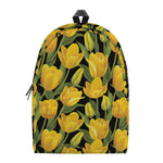 Yellow Tulip Pattern Print Backpack