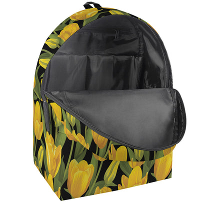 Yellow Tulip Pattern Print Backpack