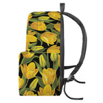 Yellow Tulip Pattern Print Backpack