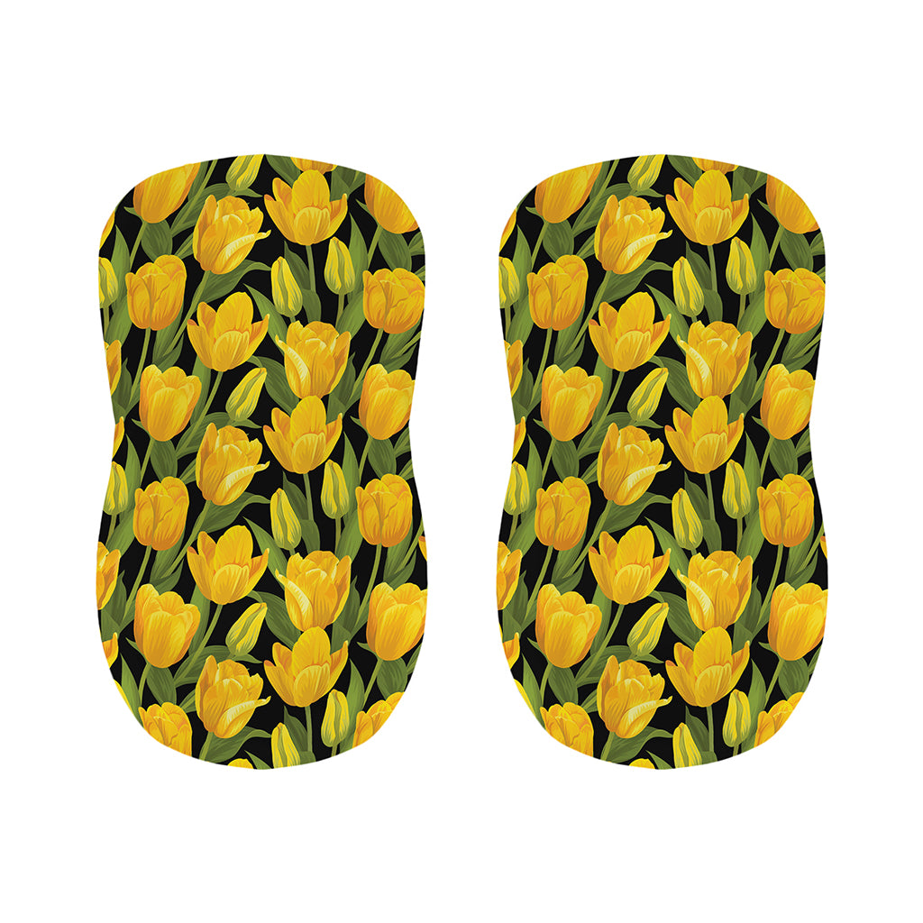 Yellow Tulip Pattern Print Bar Stool Covers