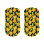 Yellow Tulip Pattern Print Bar Stool Covers