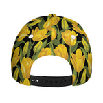 Yellow Tulip Pattern Print Baseball Cap