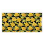 Yellow Tulip Pattern Print Beach Towel