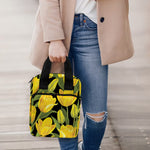 Yellow Tulip Pattern Print Bible Tote Bag