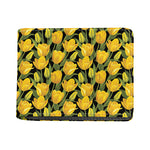 Yellow Tulip Pattern Print Bifold Wallet