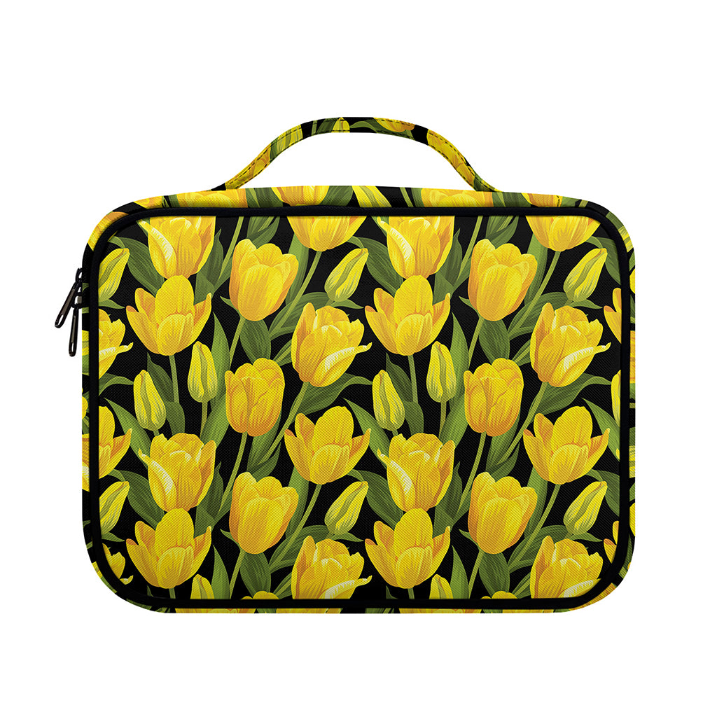 Yellow Tulip Pattern Print Briefcase Bible Bag