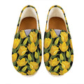 Yellow Tulip Pattern Print Casual Shoes