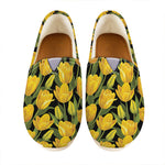 Yellow Tulip Pattern Print Casual Shoes