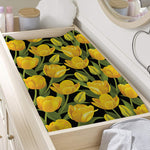 Yellow Tulip Pattern Print Changing Pad Cover