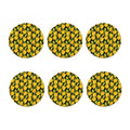 Yellow Tulip Pattern Print Coaster Set