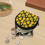 Yellow Tulip Pattern Print Coin Purse