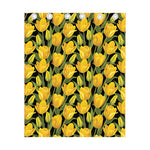 Yellow Tulip Pattern Print Curtain