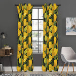 Yellow Tulip Pattern Print Curtain