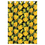 Yellow Tulip Pattern Print Curtain