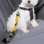 Yellow Tulip Pattern Print Dog Seat Belt