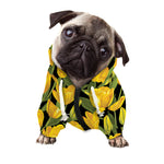 Yellow Tulip Pattern Print Dog Zip Up Hoodie