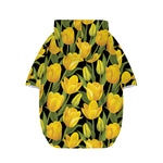Yellow Tulip Pattern Print Dog Zip Up Hoodie