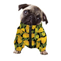 Yellow Tulip Pattern Print Dog Zip Up Jacket