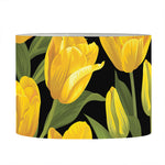 Yellow Tulip Pattern Print Drum Lamp Shade