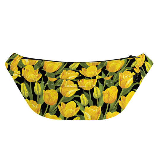 Yellow Tulip Pattern Print Fanny Pack