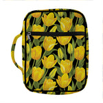 Yellow Tulip Pattern Print Front Pocket Bible Bag