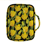 Yellow Tulip Pattern Print Front Pocket Bible Bag