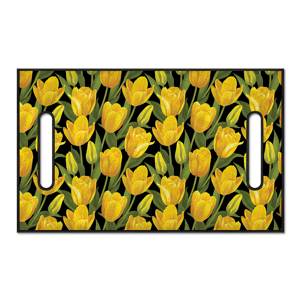 Yellow Tulip Pattern Print Golf Cart Seat Cover
