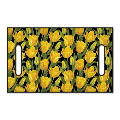 Yellow Tulip Pattern Print Golf Cart Seat Cover