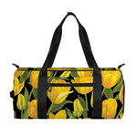 Yellow Tulip Pattern Print Gym Bag