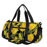 Yellow Tulip Pattern Print Gym Bag
