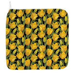 Yellow Tulip Pattern Print Hand Towel